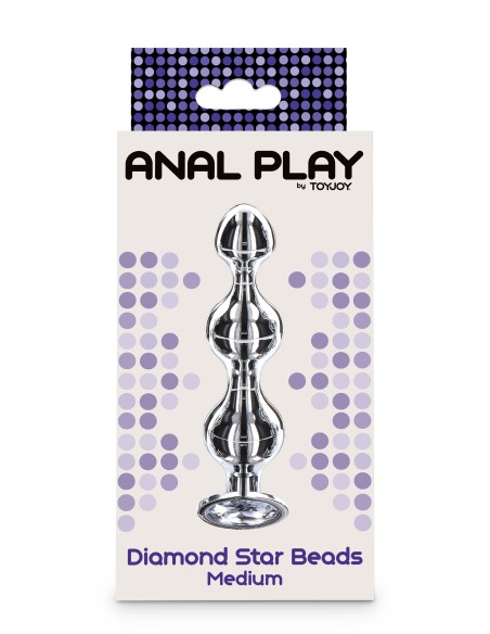 Plug Bijou Diamond Stard Beads M 10.5 x 2.5cm Plug Bijou Diamond Stard Beads M 10.5 x 2.5cm