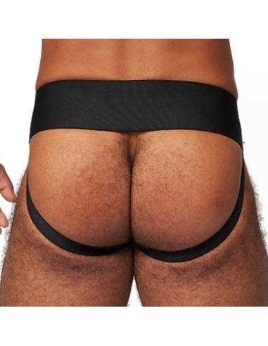 Jockstrap en cuir Mister B Noir-Bleu