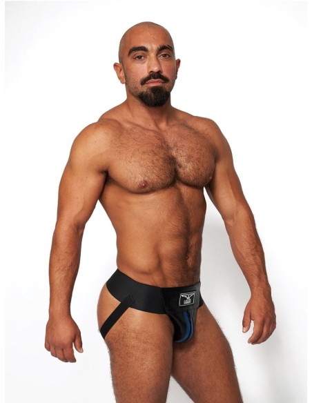 Jockstrap en cuir Mister B Noir-Bleu Jockstrap en cuir Mister B Noir-Bleu