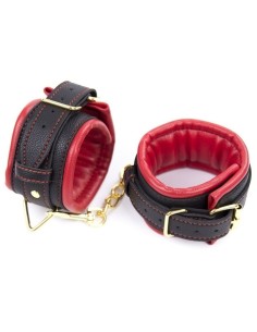 Menottes de poignets rembourrées Thicken Noir-Rouge
