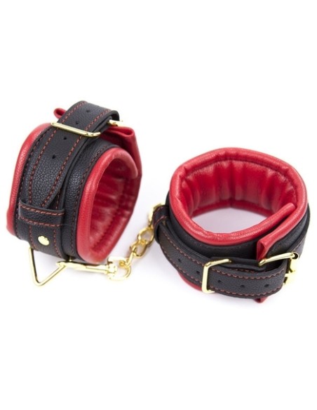 Menottes de poignets rembourrées Thicken Noir-Rouge
