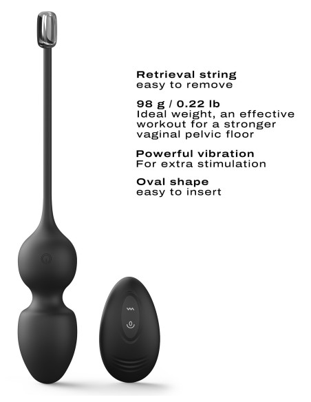 Oeuf vibrant Love Balls Dorcel 9 x 3.5cm Noir