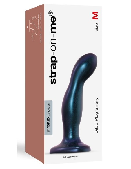 Plug Silicone Snaky Strap-On-Me M 14 x 3.8cm Bleu Plug Silicone Snaky Strap-On-Me M 14 x 3.8cm Bleu
