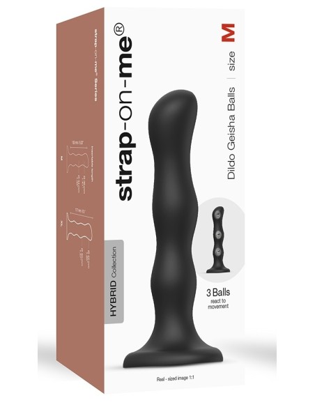 Plug Silicone Geisha Balls Strap-On-Me XL 17.5 x 4.2cm Noir Plug Silicone Geisha Balls Strap-On-Me XL 17.5 x 4.2cm Noir