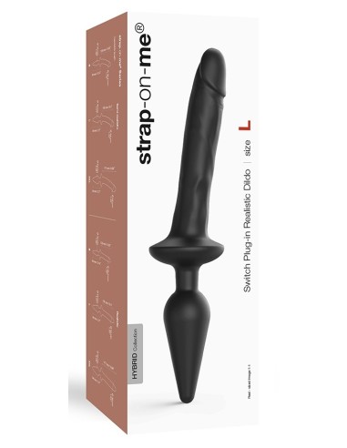 Plug Dildo Switch Realistic Strap-On-Me L 16 x 3.4cm Noir