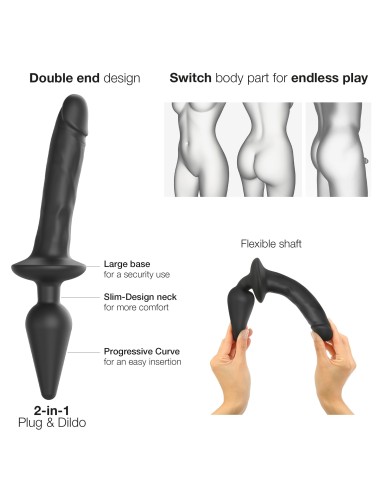 Plug Dildo Switch Realistic Strap-On-Me L 16 x 3.4cm Noir