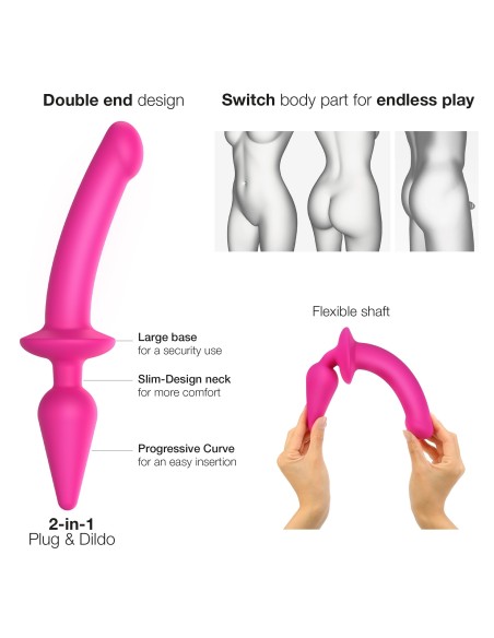 Plug Dildo Switch Strap-On-Me S 13 x 2.8cm Rose