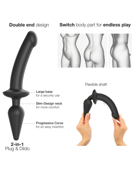 Plug Dildo Switch Strap-On-Me L 16 x 3.4cm Noir Plug Dildo Switch Strap-On-Me L 16 x 3.4cm Noir