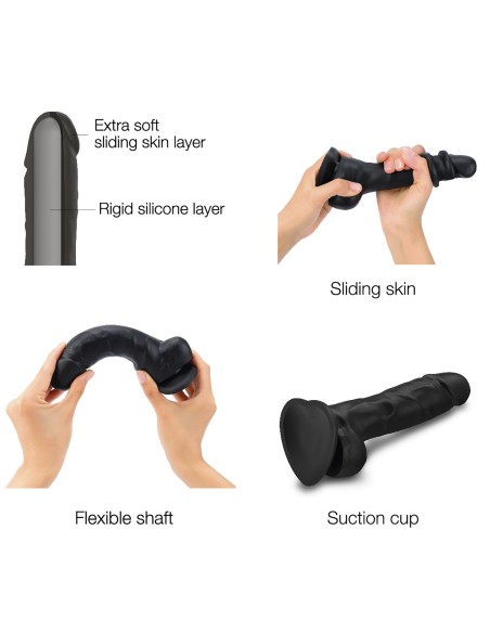 Gode Sliding Skin Strap-On-Me S 13 x 3.7cm Noir Gode Sliding Skin Strap-On-Me S 13 x 3.7cm Noir