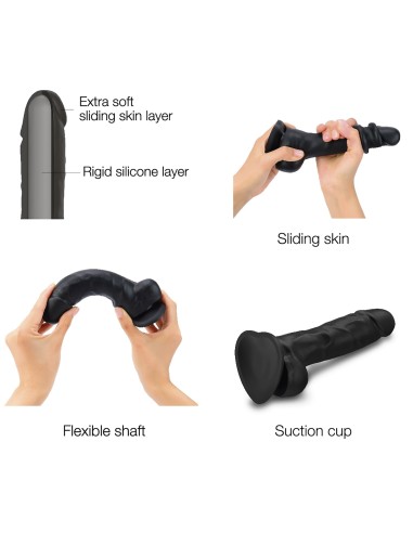 Gode Sliding Skin Strap-On-Me XL 15.5 x 4.3cm Noir