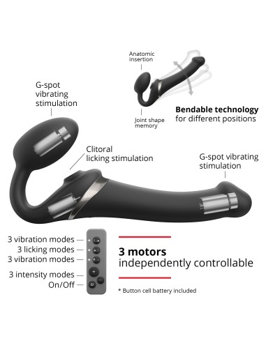 Dildo Multi Orgasm Strap-On-Me XL 16 x 4.7cm Noir