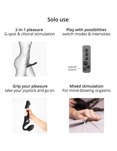 Dildo Multi Orgasm Strap-On-Me L 15.5 x 4.2cm Noir