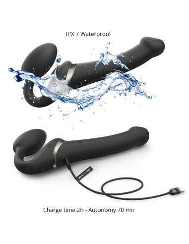 Dildo Multi Orgasm Strap-On-Me L 15.5 x 4.2cm Noir