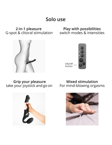Dildo Multi Orgasm Strap-On-Me M 15 x 3.8cm Noir Dildo Multi Orgasm Strap-On-Me M 15 x 3.8cm Noir