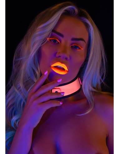 Collier-Laisse phosphorescent Glow Pink Taboom