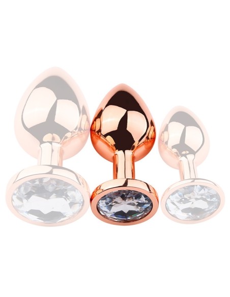 Plug Bijou anal PinkyGold M 7.5 x 3.3cm Bijou Transparent Plug Bijou anal PinkyGold M 7.5 x 3.3cm Bijou Transparent