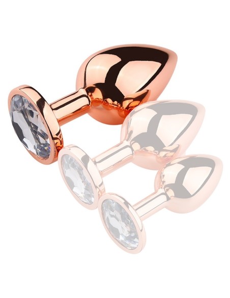 Plug Bijou anal PinkyGold L 8.5 x 4cm Bijou transparent