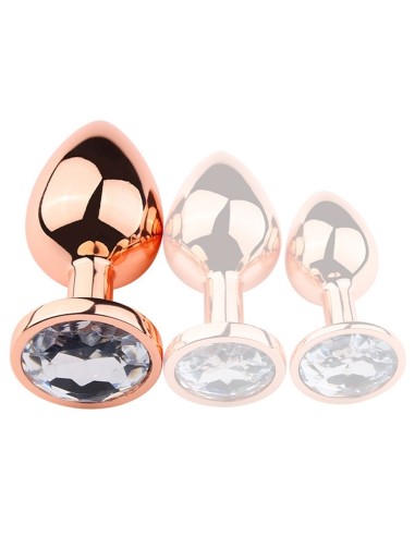 Plug Bijou anal PinkyGold L 8.5 x 4cm Bijou transparent