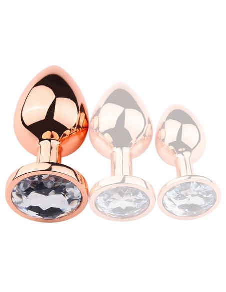 Plug Bijou anal PinkyGold L 8.5 x 4cm Bijou transparent