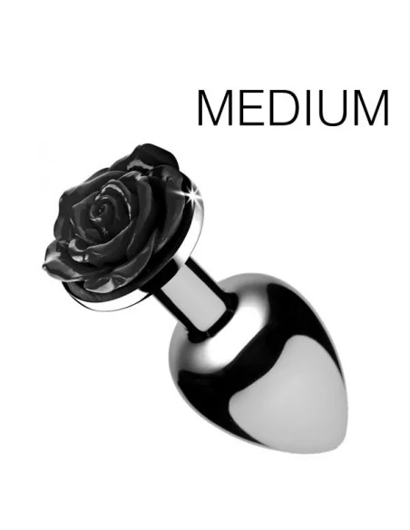 Plug Bijou avec Rose noire - 7.5 x 3.4 cm MEDIUM Plug Bijou avec Rose noire - 7.5 x 3.4 cm MEDIUM