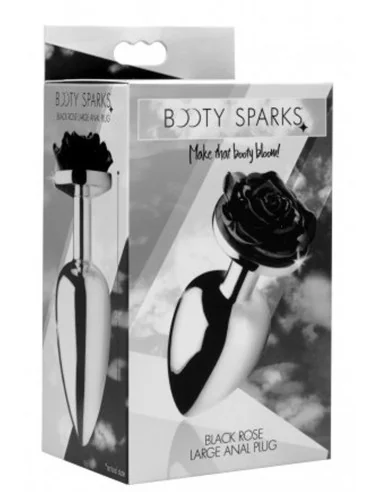 Plug Bijou avec Rose noire - 7.5 x 3.4 cm MEDIUM