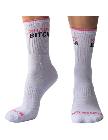 Chaussettes blanches Shady Bitch Barcode