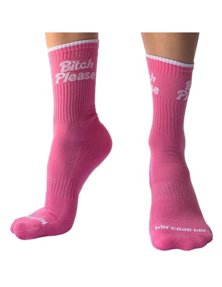 Chaussettes roses Bitch Please Barcode