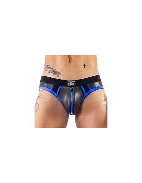 Jockstrap en néoprène Jock Brief Mr B Noir-Bleu