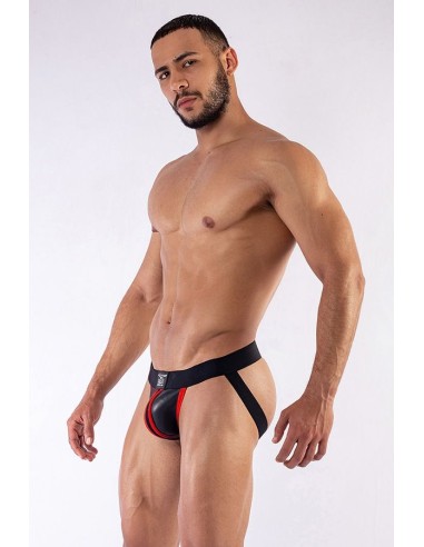Jockstrap en néoprène Mister B Noir-Rouge