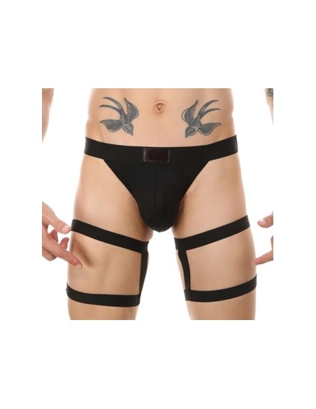String avec bandes élastiques Clelio Noir String avec bandes élastiques Clelio Noir