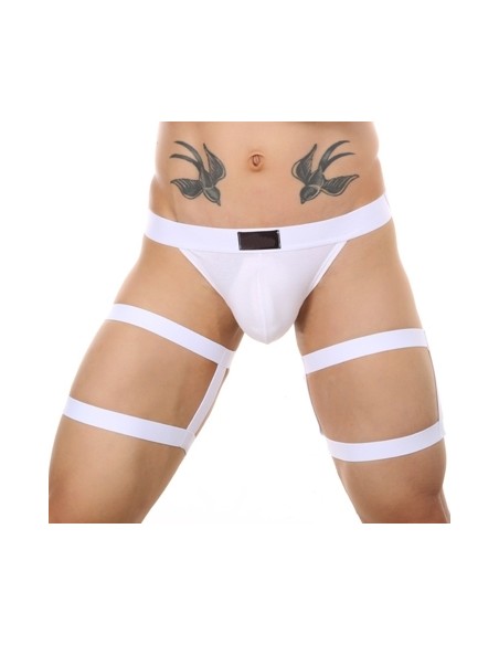 String avec bandes élastiques Clelio Blanc String avec bandes élastiques Clelio Blanc