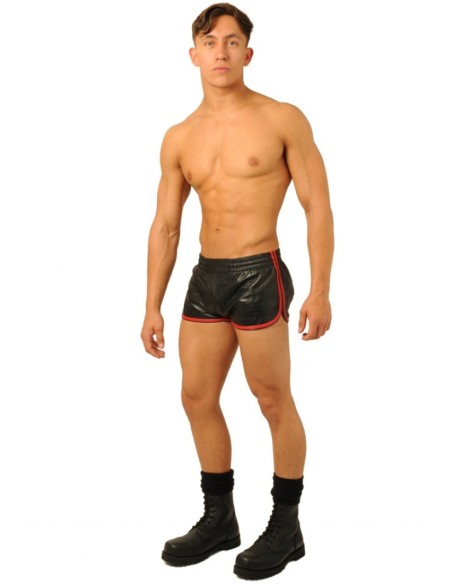 Short en cuir Fist Noir-Rouge