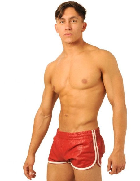 Short en cuir Fist Rouge-Blanc