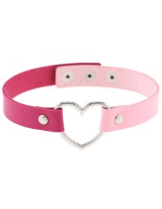 Ras de cou Heart Duo Rose-Fuchsia