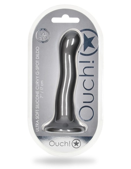 Plug Curvy G-Spot 17 x 3.5cm Gris