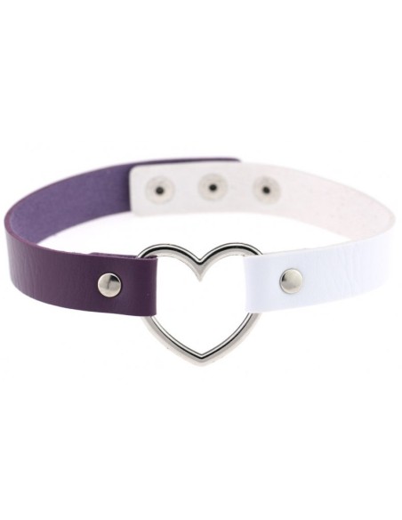 Ras de cou Heart Duo Violet-Blanc