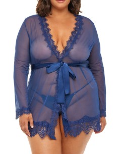 Déshabillé PROVENCE Bleu Grande Taille