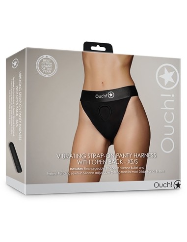 Jockstrap vibrant Strap-On Open Back Noir