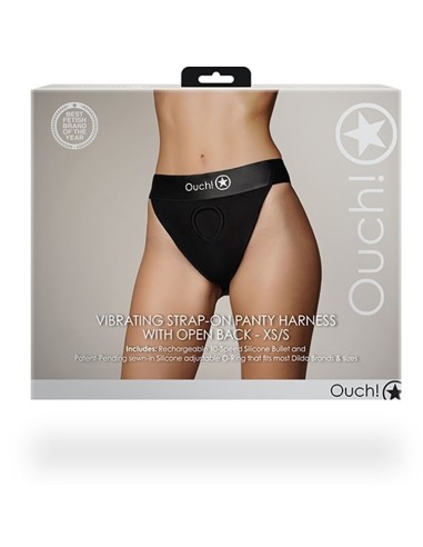 Jockstrap vibrant Strap-On Open Back Noir