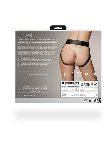 Jockstrap vibrant Strap-On Open Back Noir