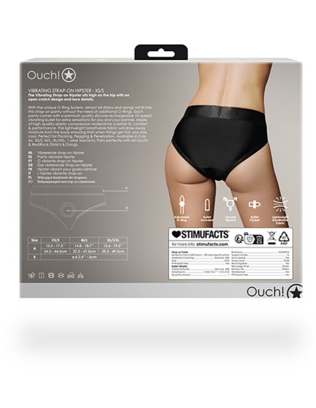 Culotte vibrante Strap-On Hipster Noire