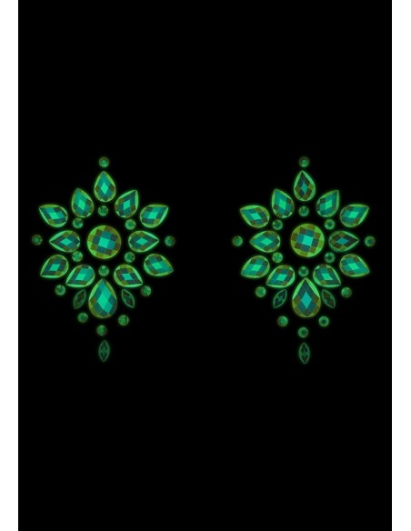 Stickers Cache-seins strass phosphorescents Glow Nipples