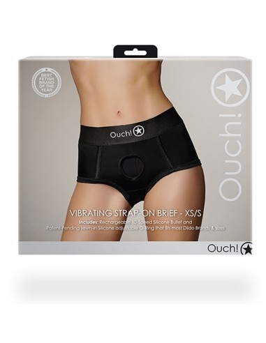Culotte vibrante Strap-On Brief Noire