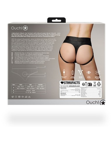 Jock String vibrant Strap-On Thong Rear Open Noir