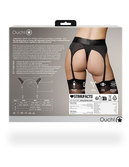 Porte-Jarretelles vibrant Strap-On Thong Garters Noir