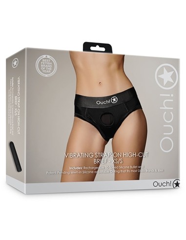 Culotte vibrante Strap-On High Cut Brief Noire