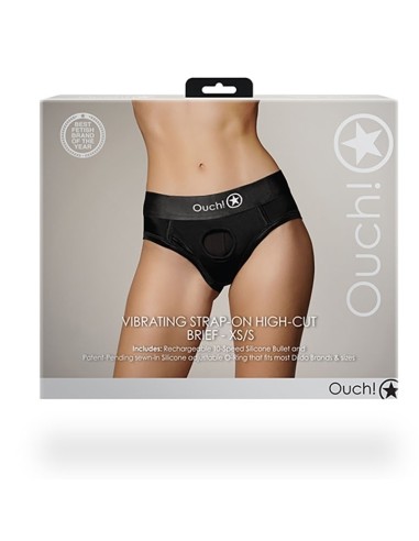 Culotte vibrante Strap-On High Cut Brief Noire