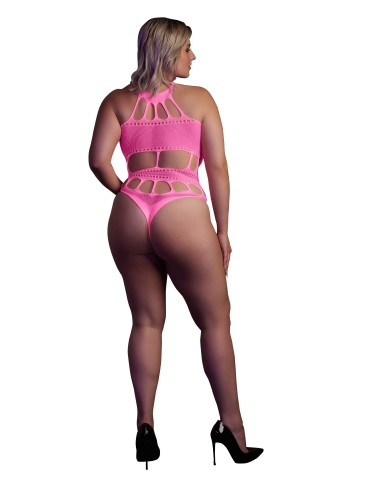 Body à encolure grecque Rose Fluo