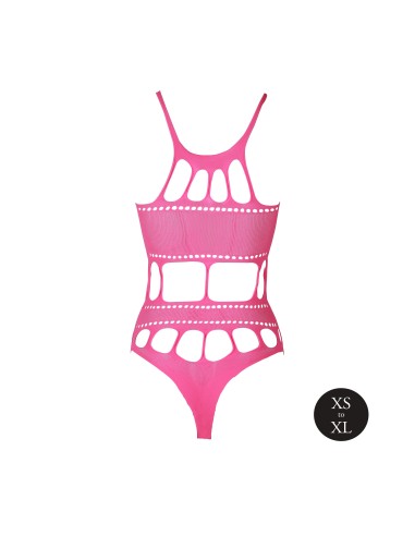 Body à encolure grecque Rose Fluo