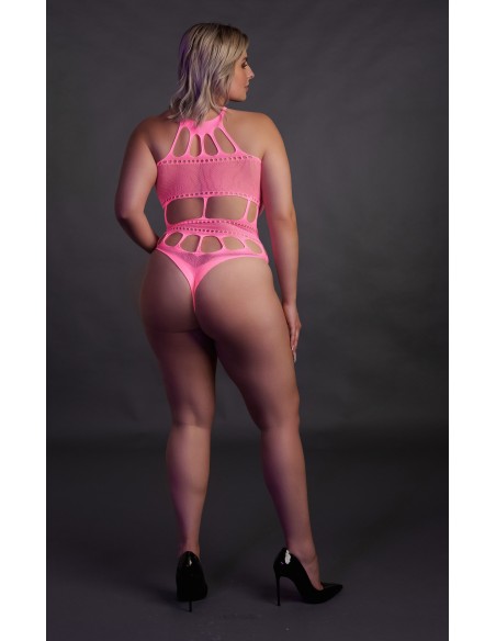 Body à encolure grecque Rose Fluo